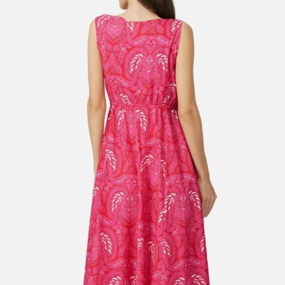 Figue Indira Batik Print Tiered Ruffle Hem Maxi Dress Pink XL - Picture 2 of 9